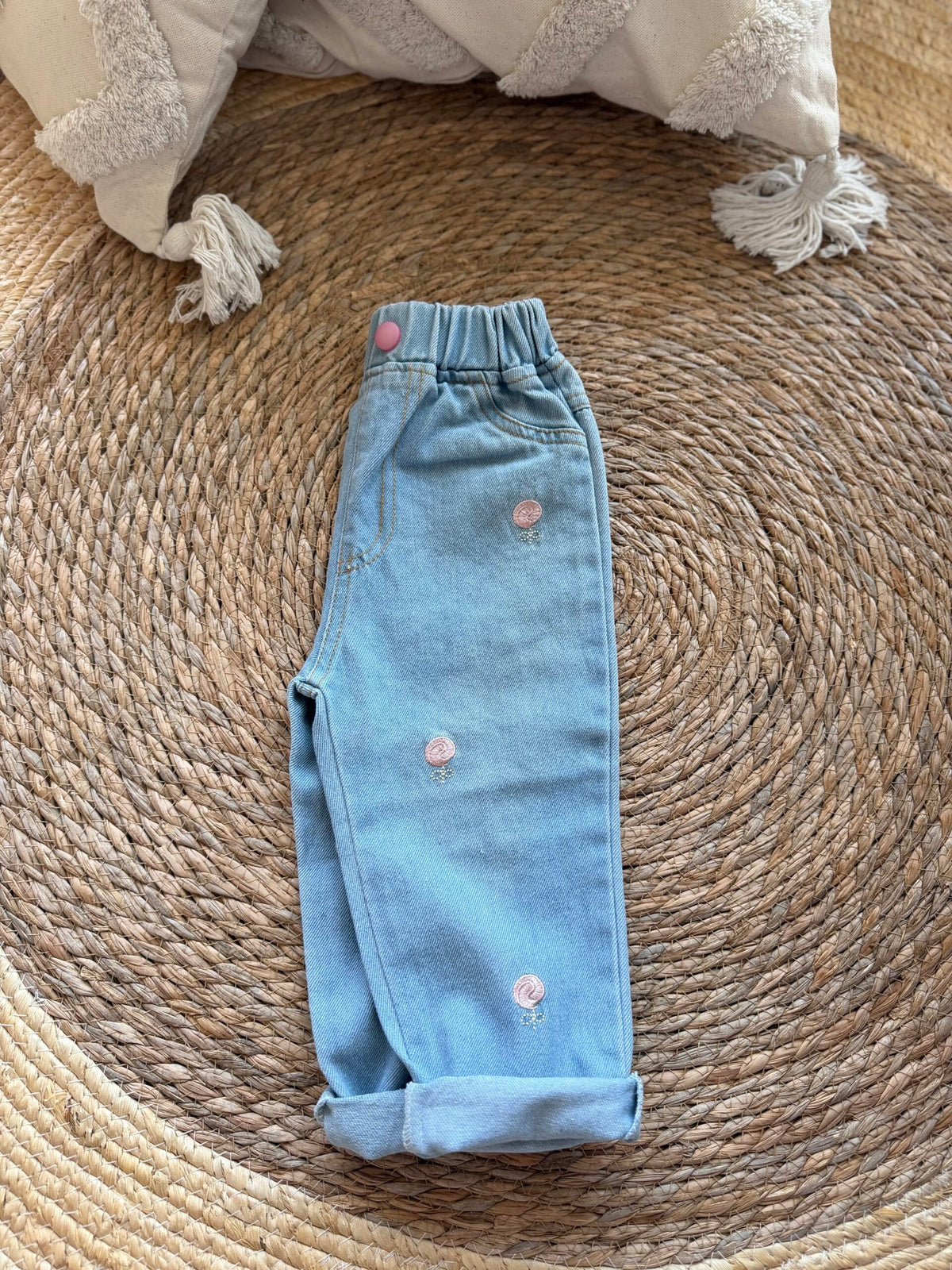 Denim pink floral