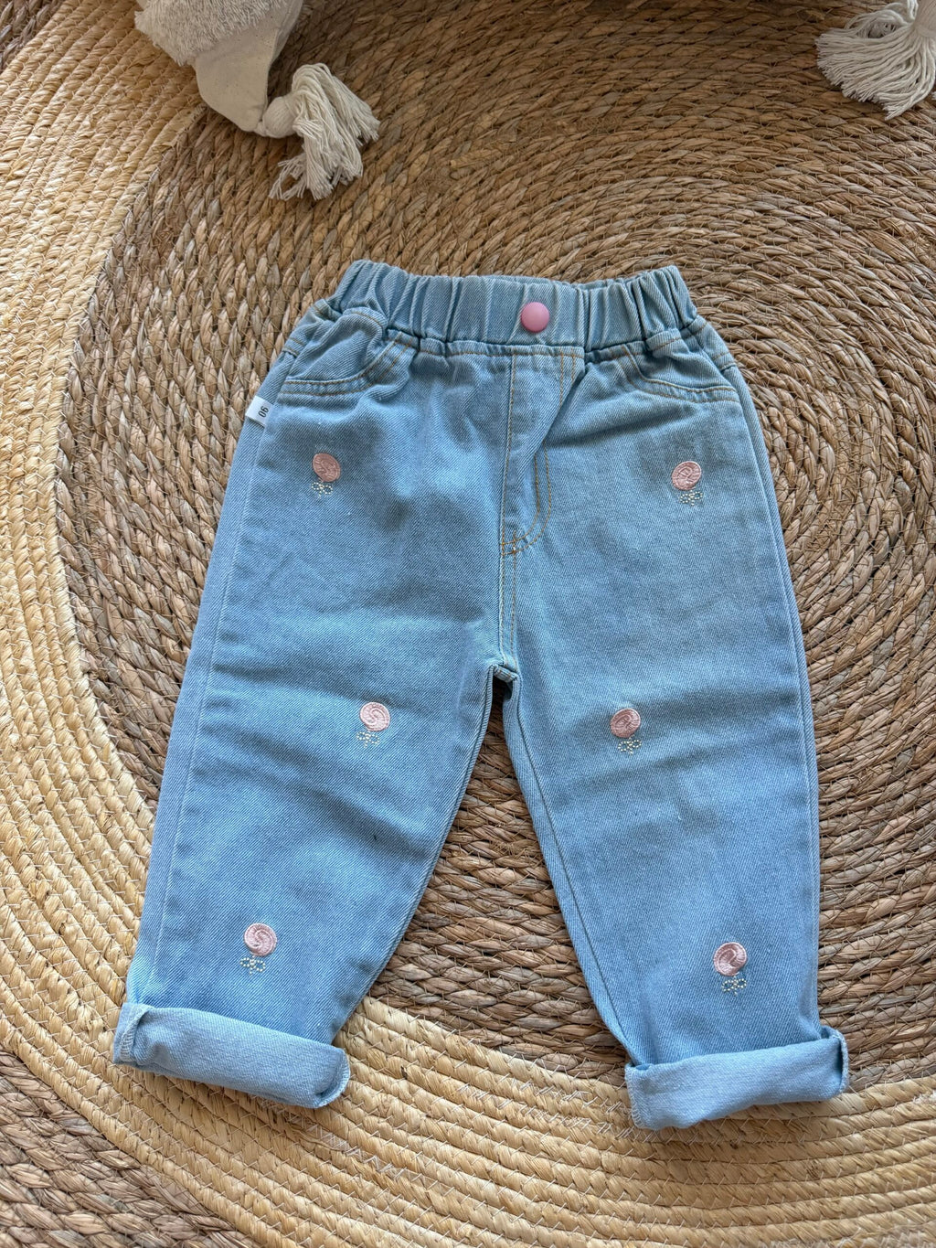 Denim pink floral