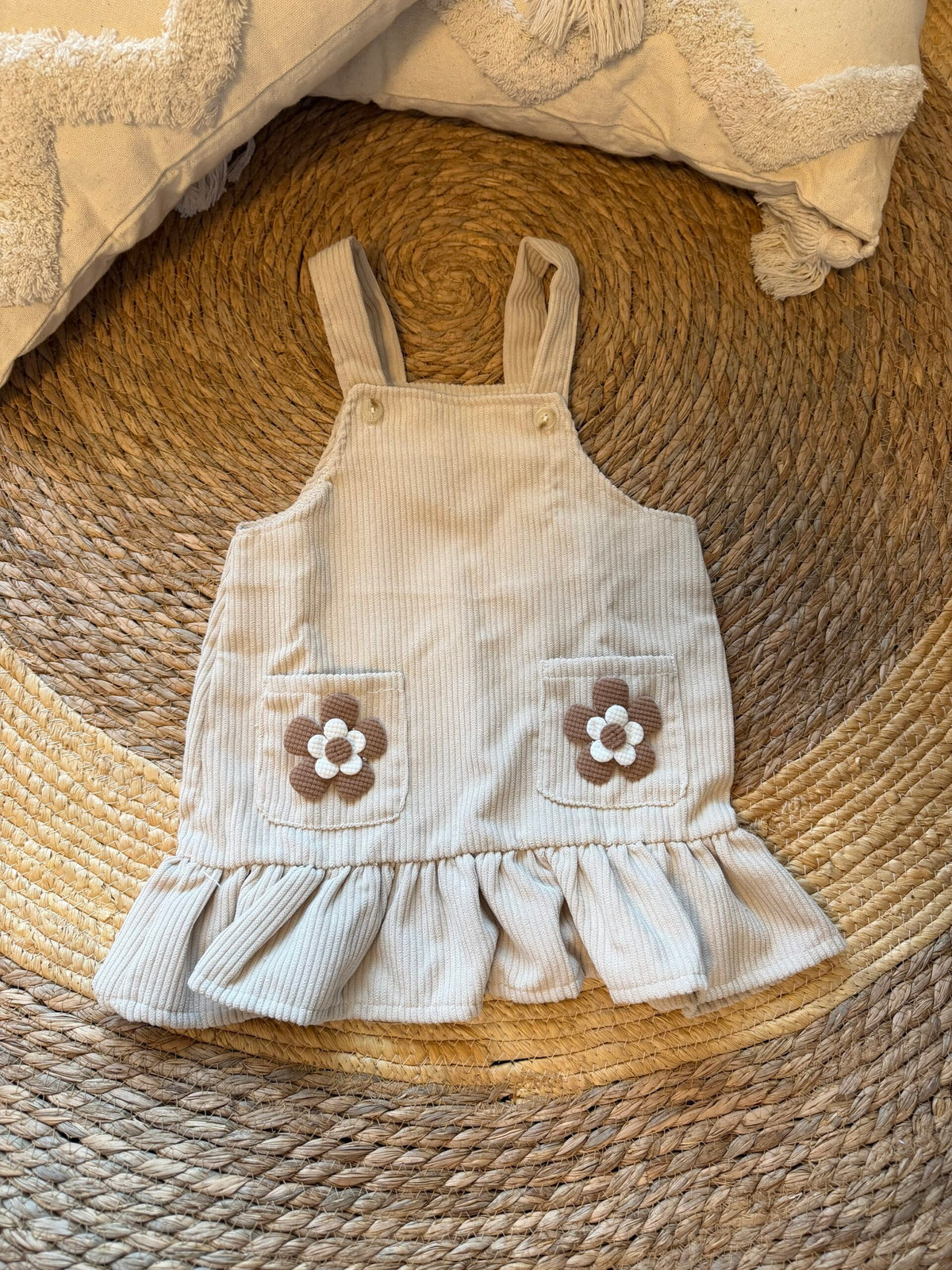 Corduroy beige dress