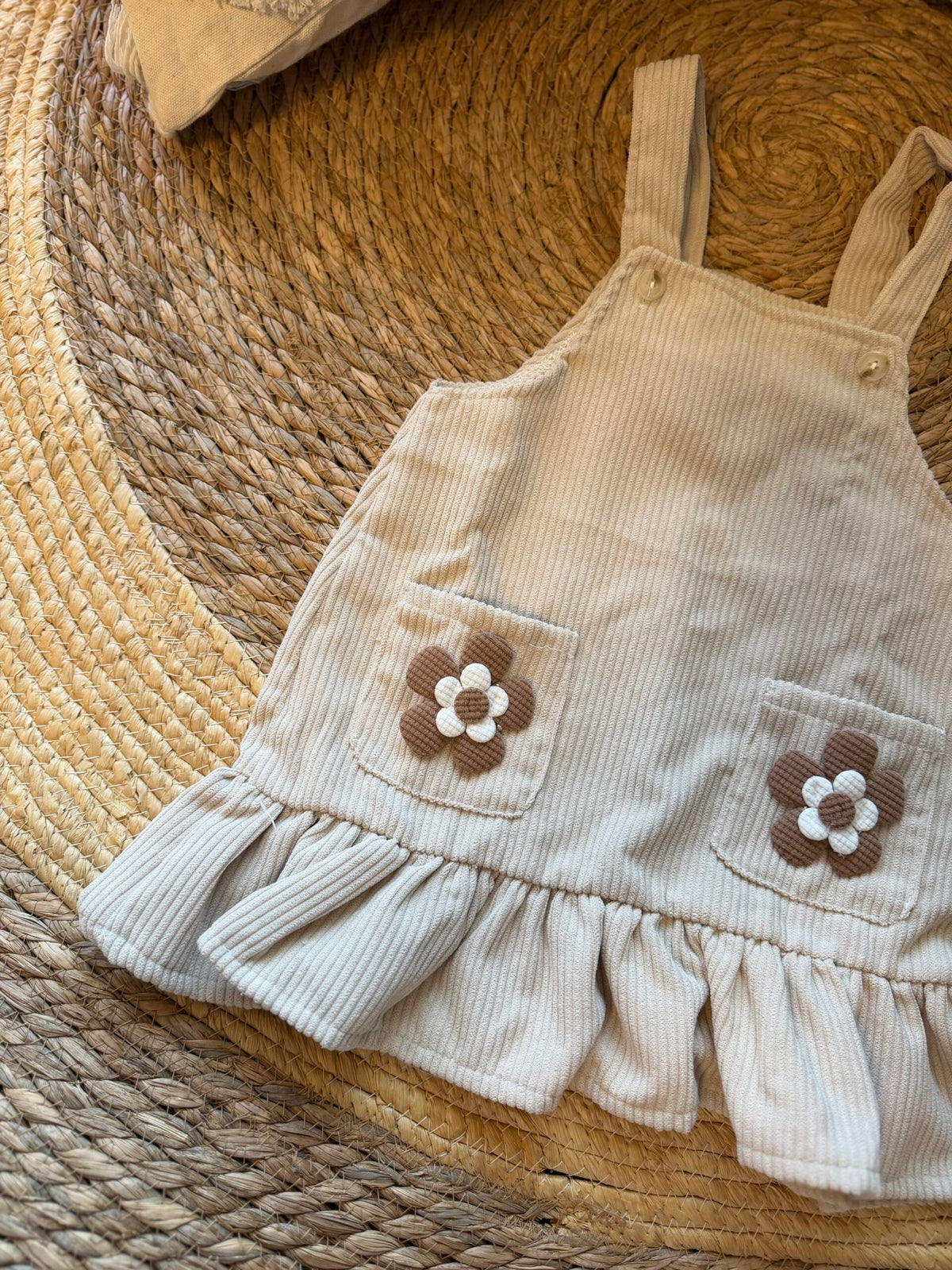 Corduroy beige dress