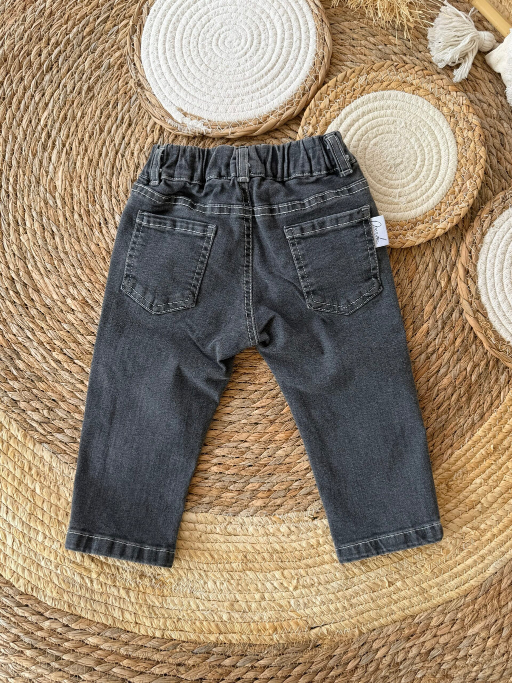 Black denim with ribbon
