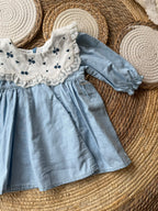 Denim dress with zipper