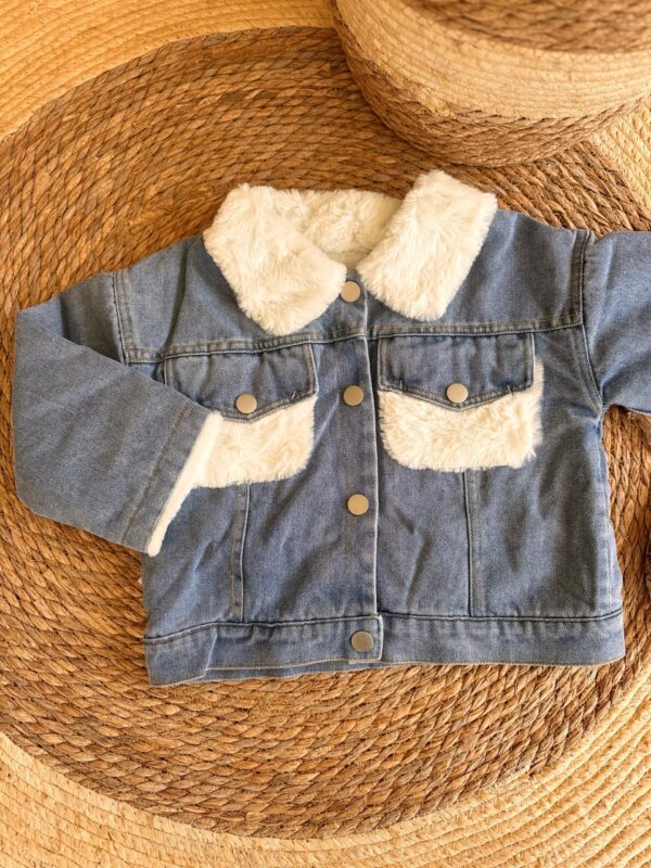 White Fur Denim Jacket